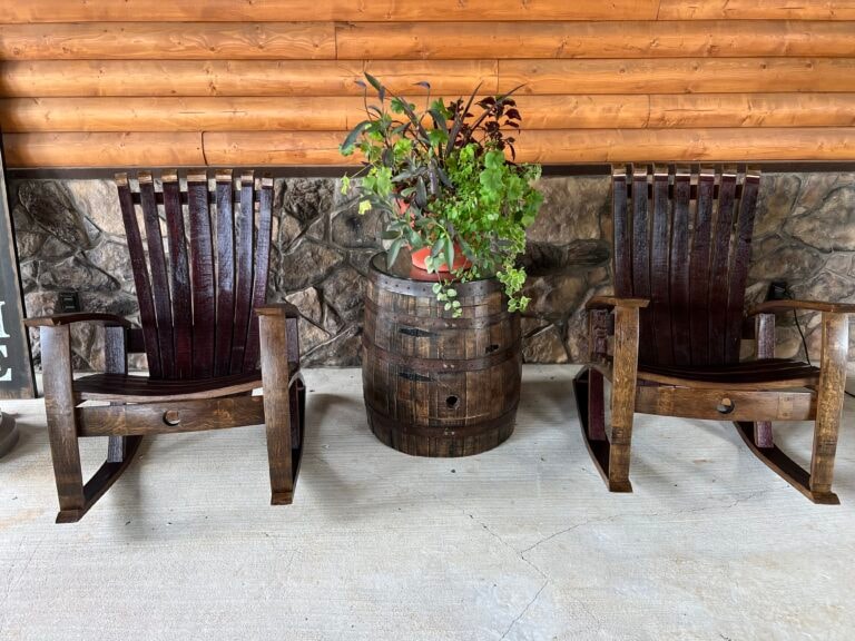 Custom stained chairs and end table