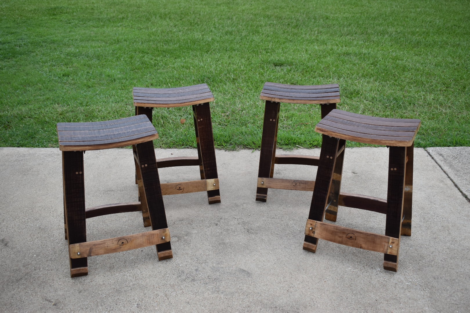 Custom barrel bar stools