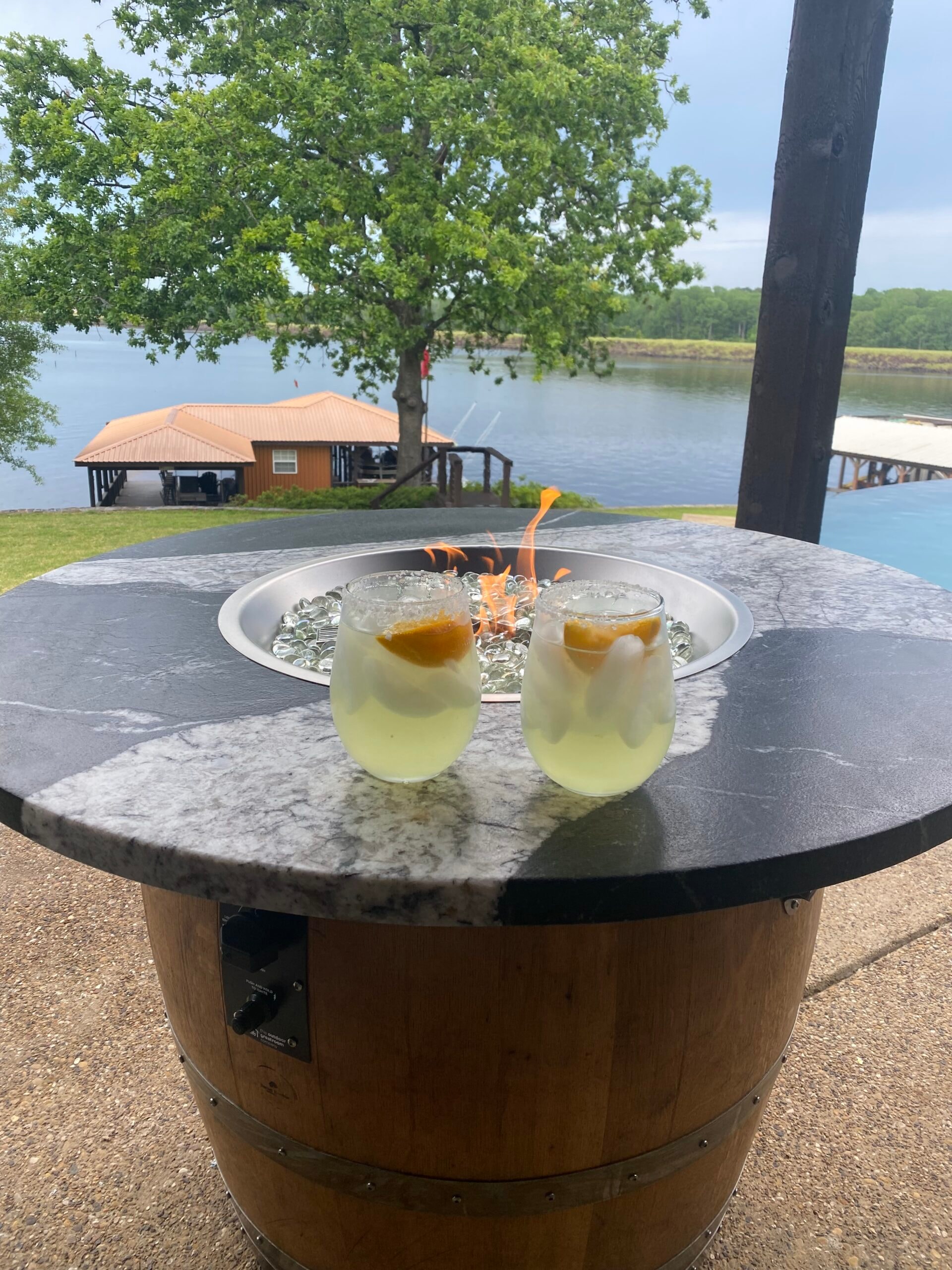 Wine Barrel Fire Table