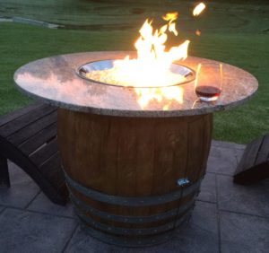 Wine Barrel Fire Table