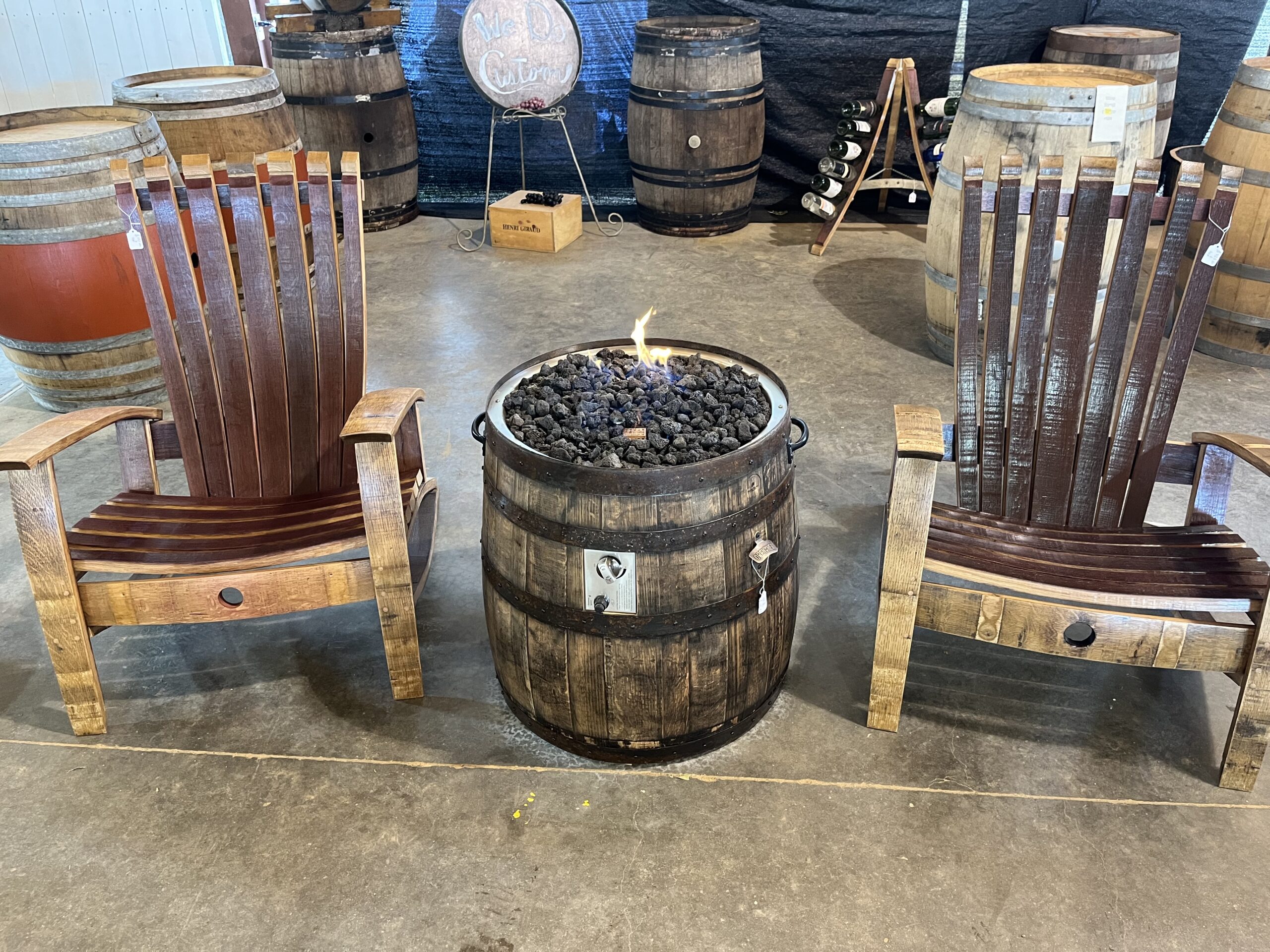 small fire pit and chairs